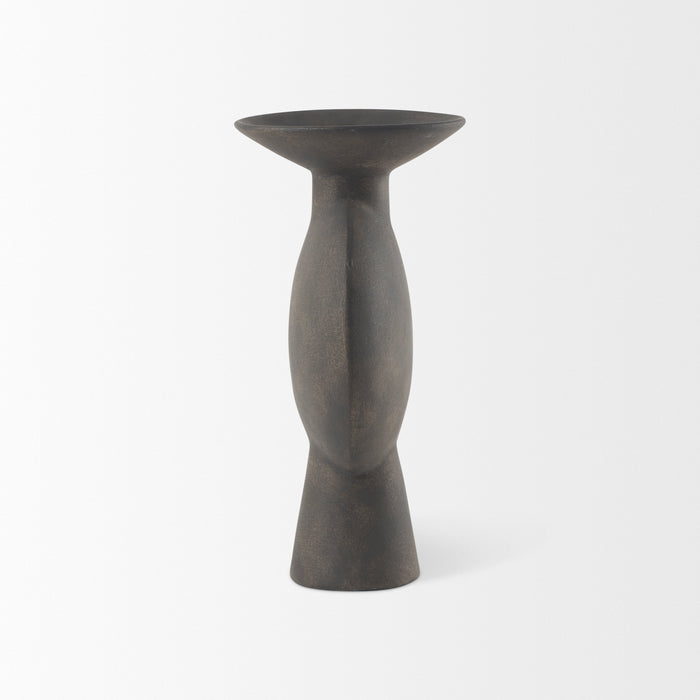 Kaz 6.7L x 5.5W x 11.2H Earthy Brown Ceramic Vase