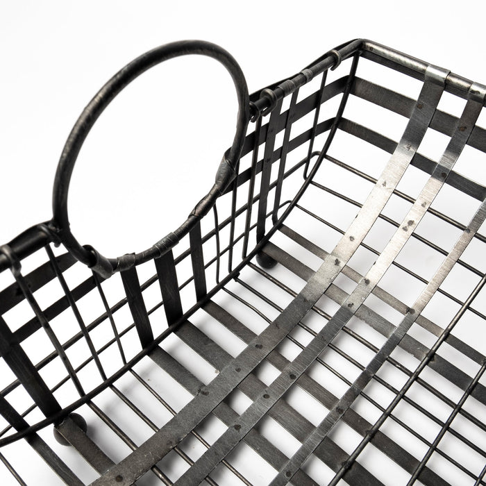 Kenneth (Set of 2) 24L x 12W Gray Metal Baskets