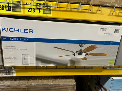Kichler 60" Trevor II LED Fan Stainless Steel (Reversible Blades)