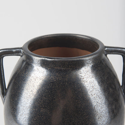 Kora Medium Dark Metallic Double Ear Vase