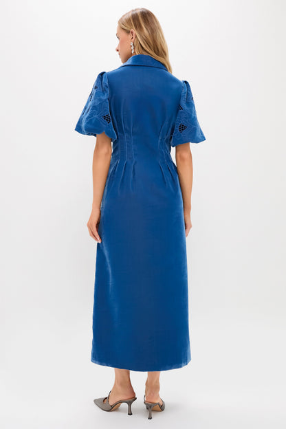 Blue Fog Velvet Lace Delaney Dress