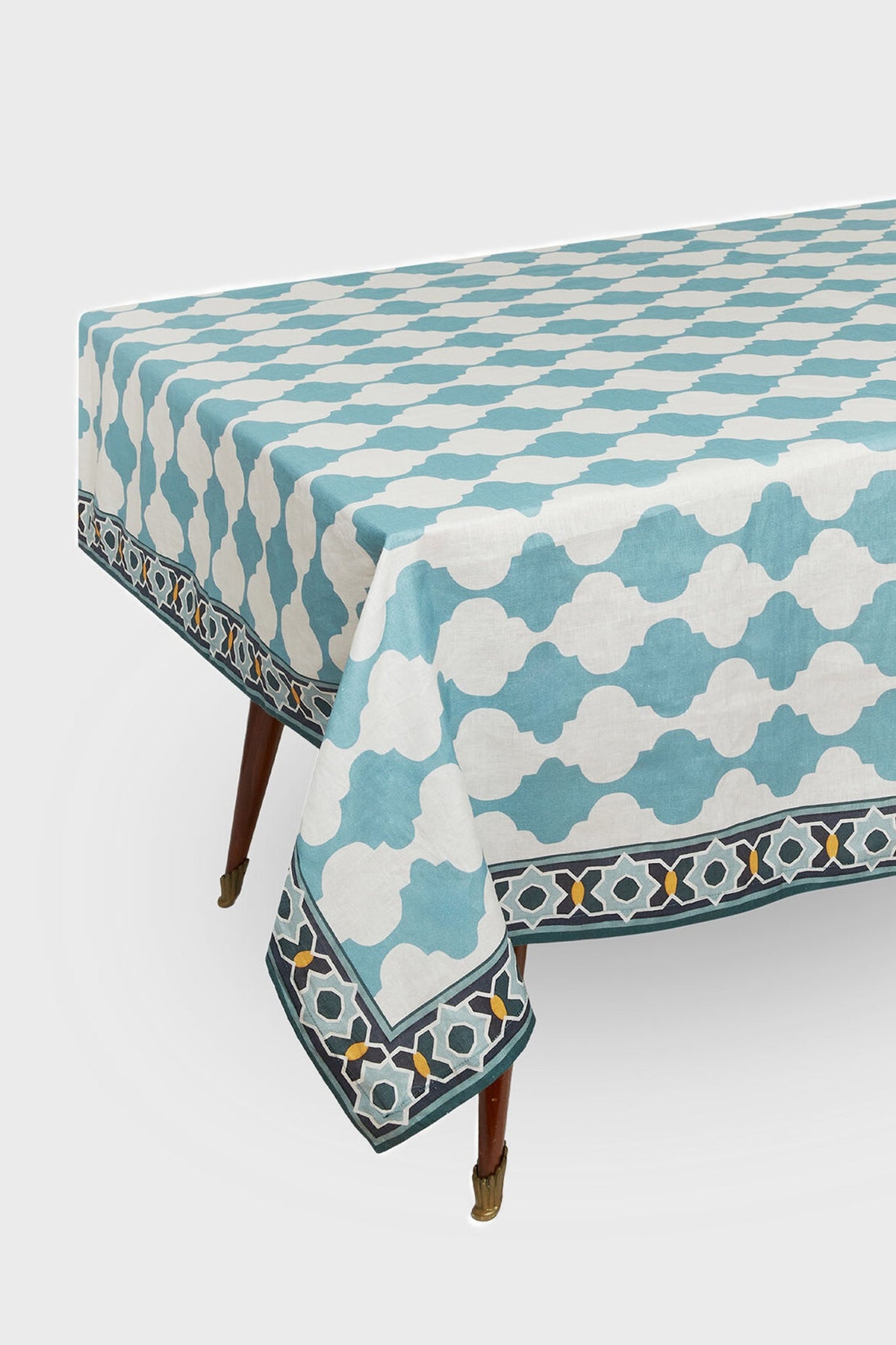 Blue Plaza Large Tablecloth (180x350)