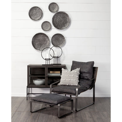 Lanx Set of 3 Decorative Black/Grey Metal Plates