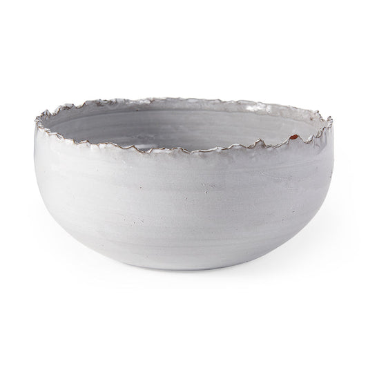 Larsen 13L x 13W White Ceramic Large Decorative Bowl