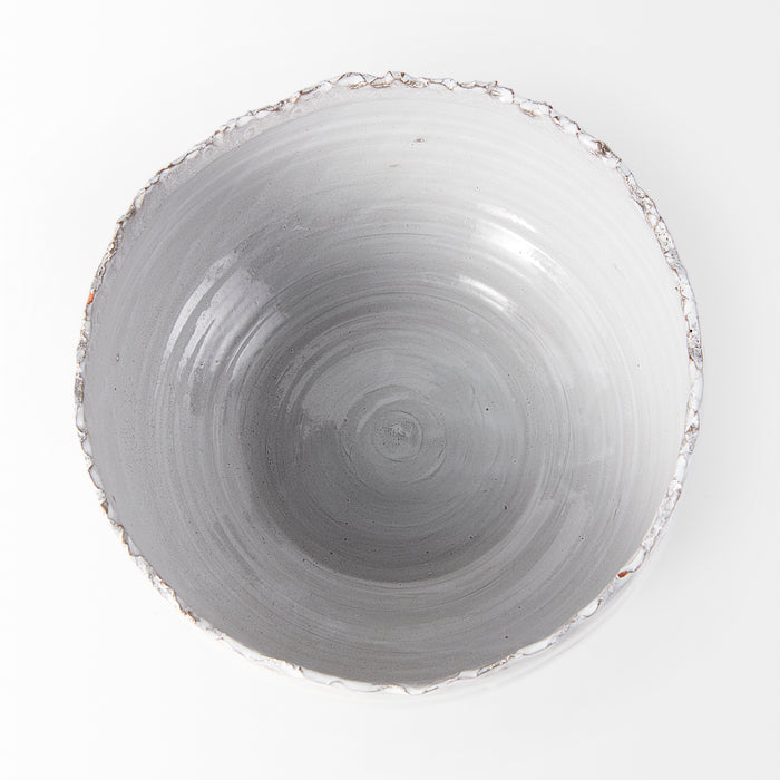 Larsen 13L x 13W White Ceramic Large Decorative Bowl