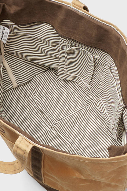 Bone Waxed Large Canvas Tote