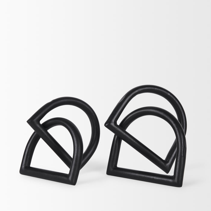 Locke Small Matte Black Metal Decorative Object