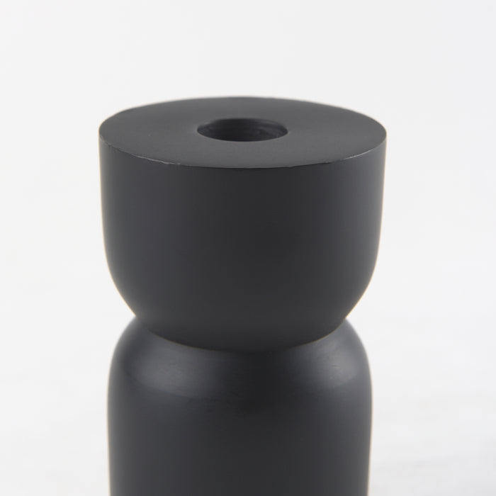 Malta Small Black Metal Candle Holder