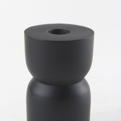 Malta Small Black Metal Candle Holder