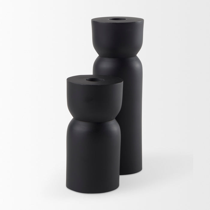 Malta Small Black Metal Candle Holder