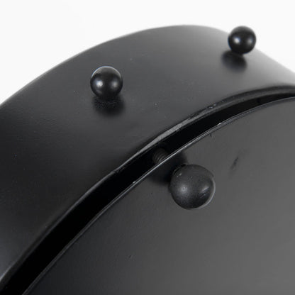 Marian 11.0L x 3.1W x 11.0H Black Studded Round Table Clock