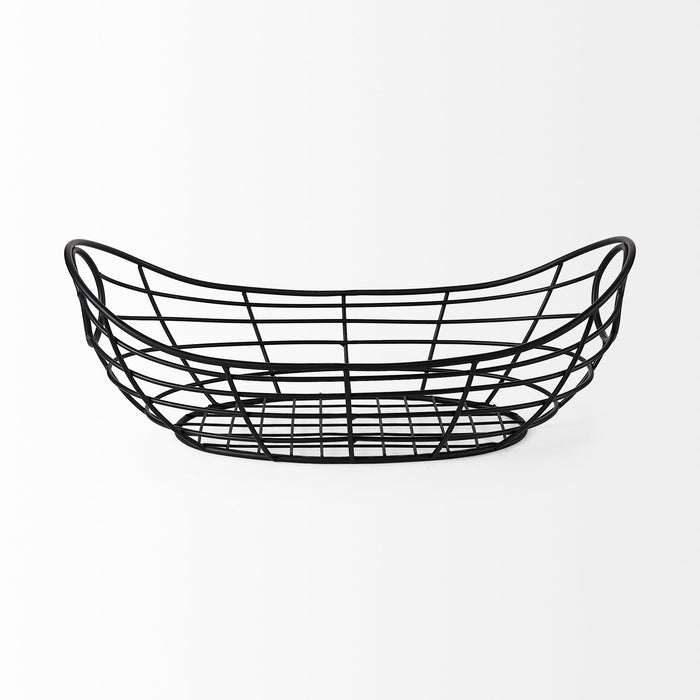 Mateo 22.0L x 12.0W x 7.9H Black Metal Basket