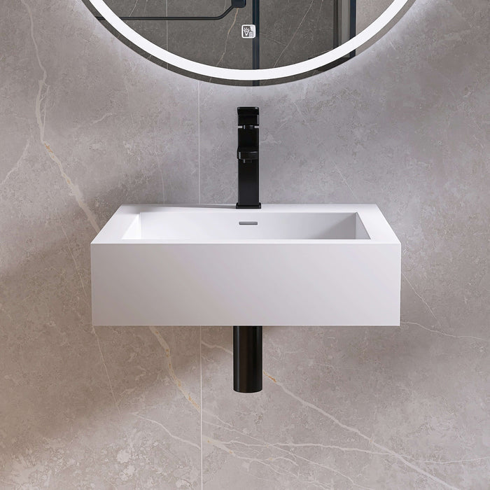 Medunjess 19'' Parabola Wall Mounted Bathroom Sink Solid Surface Sink