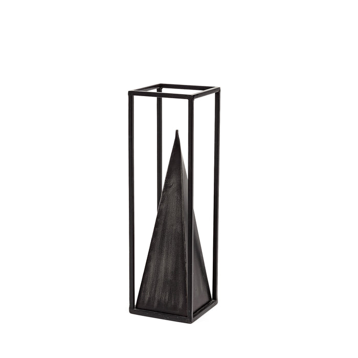 Memphis II (Medium) 4L x 4W Black Metal Pyramid In A Square Frame