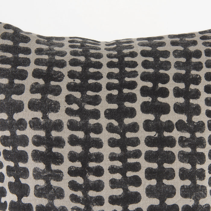 Miriam 18L x 18W Beige and Black Fabric Patterned Decorative Pillow Cover