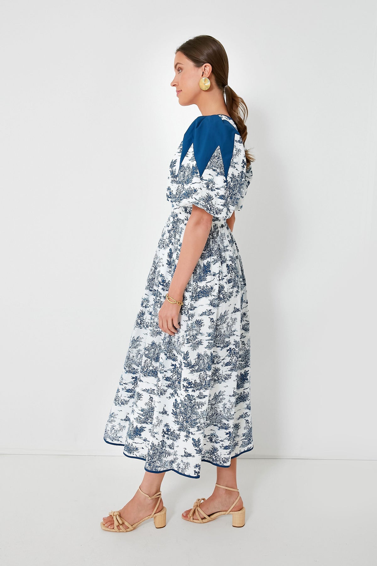 Blue Toile Reynolds Midi Dress