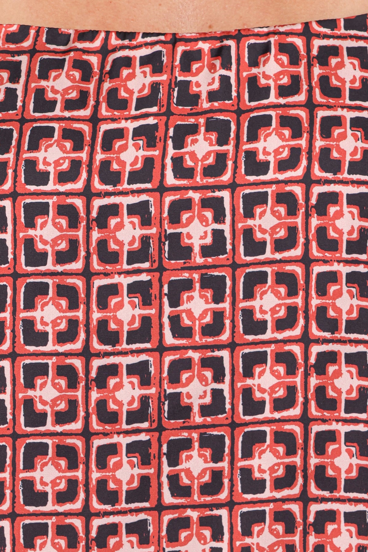 Lexi Top - Red Geometric