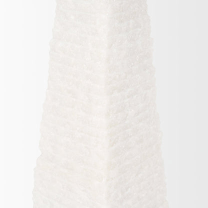 Pyramis White Rough Marble Obelisk 13"