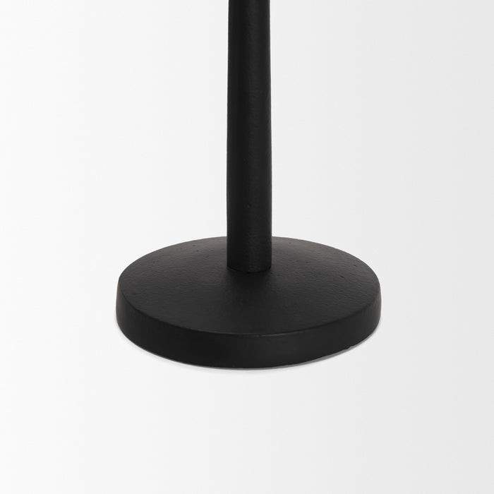Qwin Matte Black Cast Aluminum Short Candle Holder