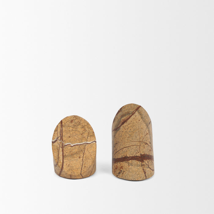 Rahima Brown Forest Marble Angled Bookends