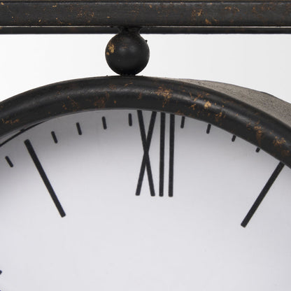 Raisa Black w/ Gold Antiquing Metal Table Clock