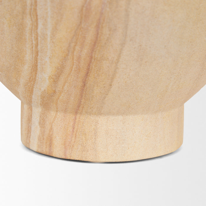 Ramira Beige Sandstone Decorative Pedestal Bowl