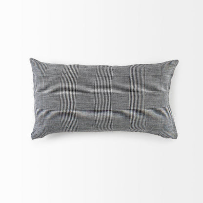 Ramone 14 x 26 White and Black Fabric Decorative Pillow Cover