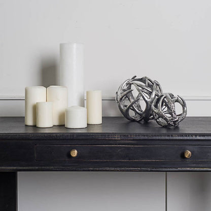 Ramus III (Small) 5L x 5W Silver Antler Shaped Decorative Orb Ball