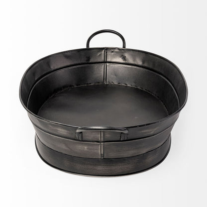 Reno 20L x 14W Black Metal Vintage Inspired Basket