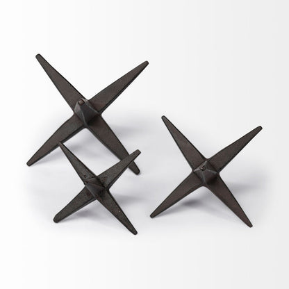 Rhea (Set of 3) Brown Cast Iron Small, Medium & Large Jacks