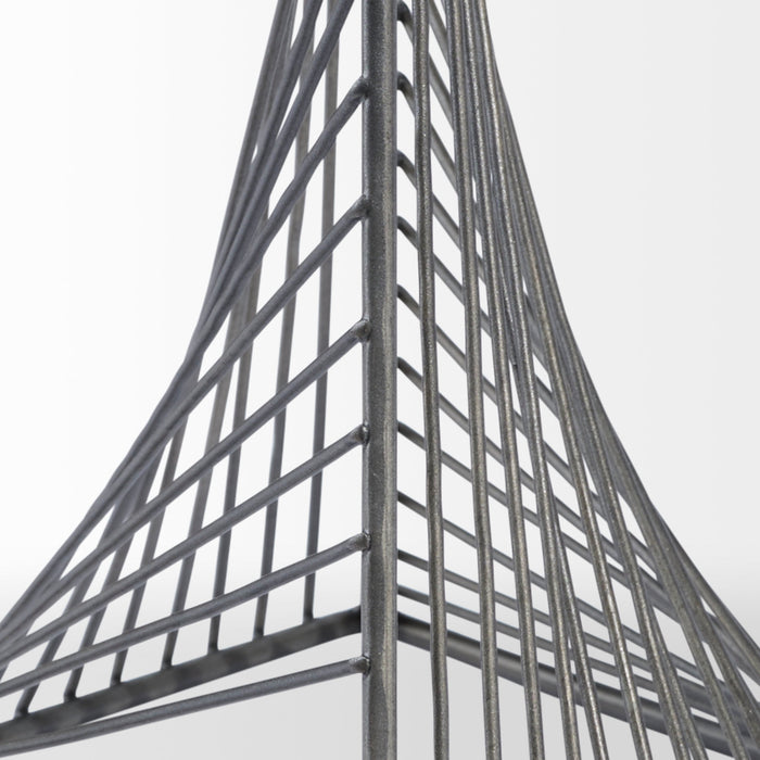 Risley 8L x 8W Gray Metal Triangular Decorative Object