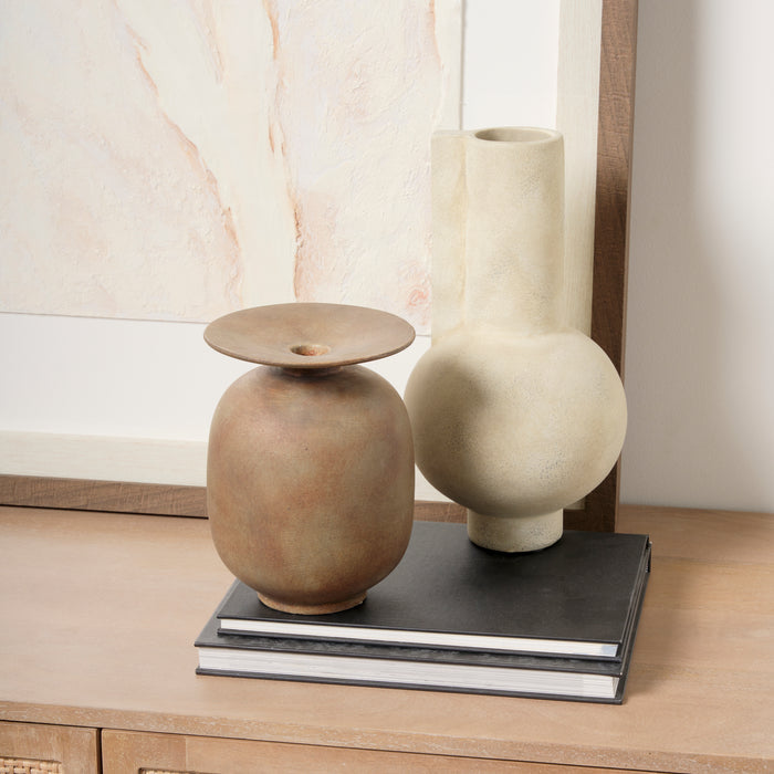 Rylee 7.7H Medium Brown Ceramic Vase