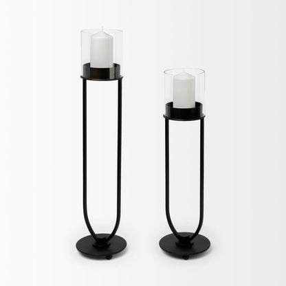 Salah I Small Black Iron Table Candle Holder