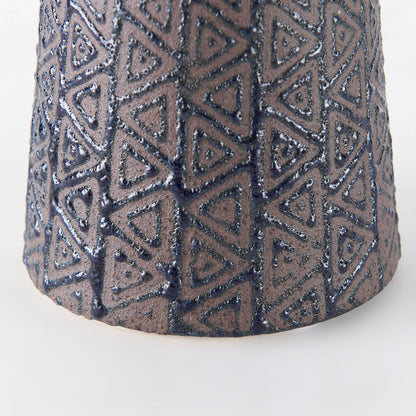 Sefina I Small Brown/Black Patterned Ceramic Vase
