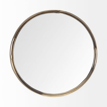 Serkis 15L x 15W Gold Metal Mirrored Base Round Tray
