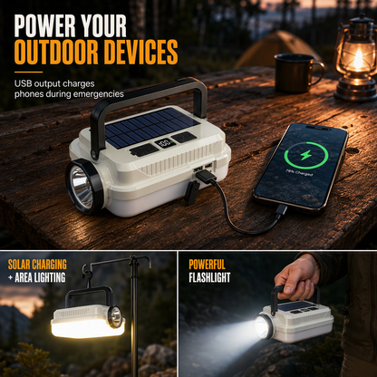 🎁 2026 New Arrival 50% OFF 💥 Dual-Light Solar Camping Lantern with Power Bank