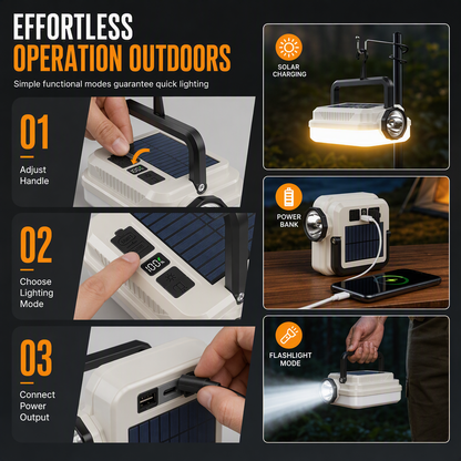 🎁 2026 New Arrival 50% OFF 💥 Dual-Light Solar Camping Lantern with Power Bank