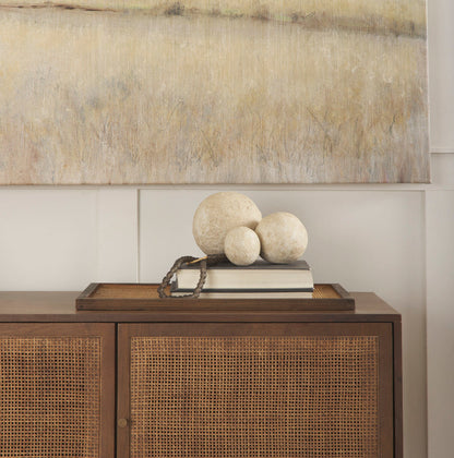 Sunita Set of 3 Beige Paper Mache Orbs