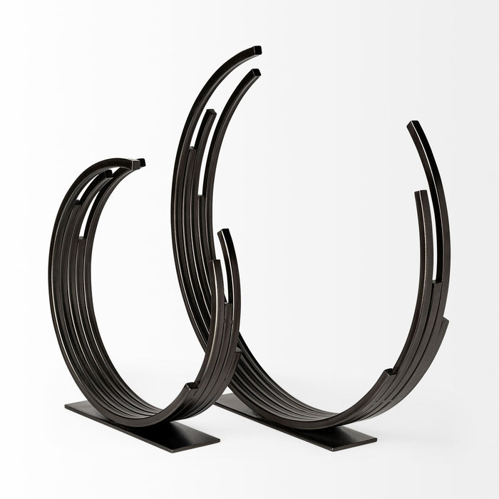 Taj (Large) 21L x 3W Black Broken Halo Decorative Object