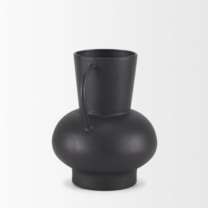 Tasya Small Matte Black Metal Vase