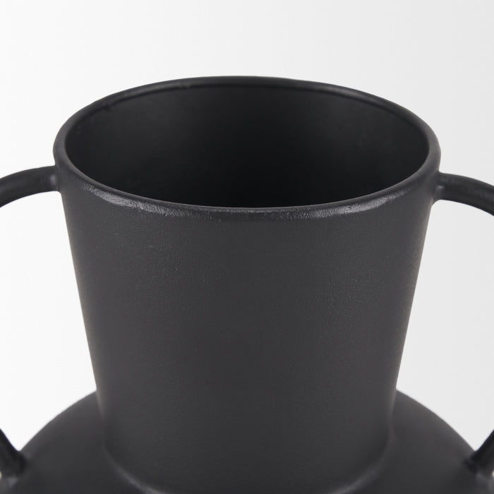 Tasya Small Matte Black Metal Vase