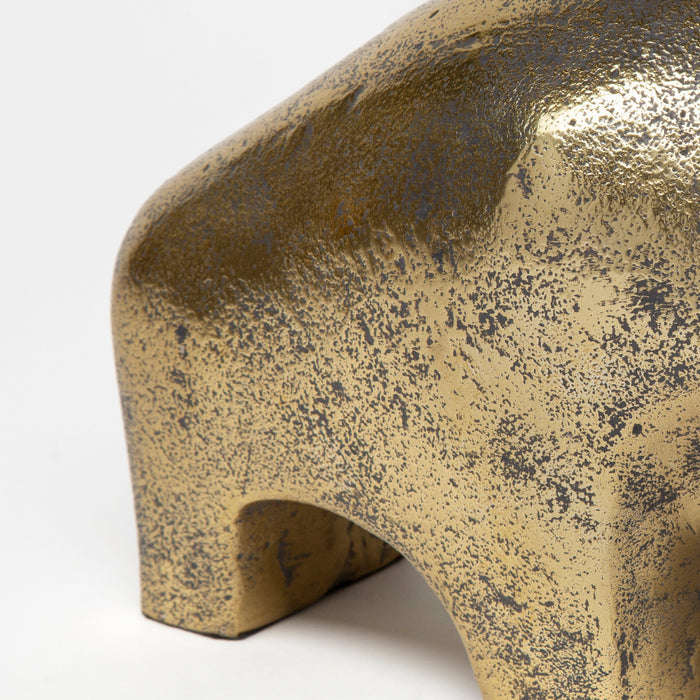 Tauro I 9L x 4W Gold Cast Aluminum Raging Bull
