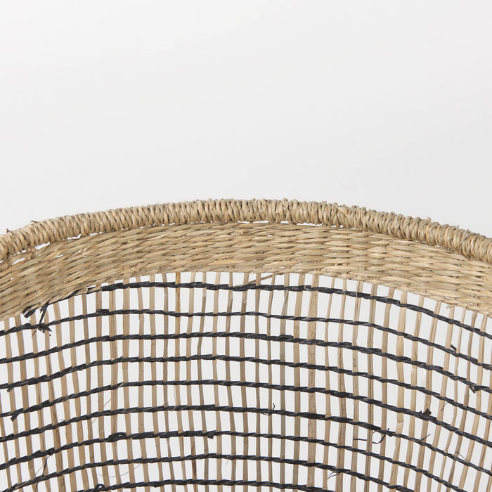 Triopas 15.7L x 15.7W x 13.4H (Set of 3) Medium Brown Seagrass Round Basket W/ Handles