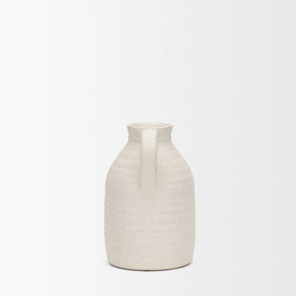 Tyrus Medium Textured Matte White w/ Speckling Ceramic Vase