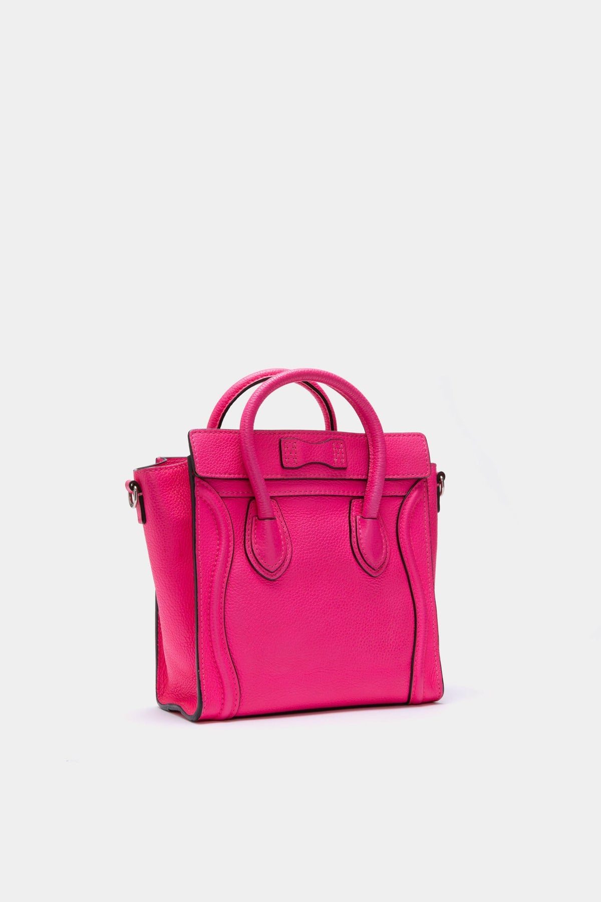 CELINE Pink Leather Mini Luggage Shoulder Bag