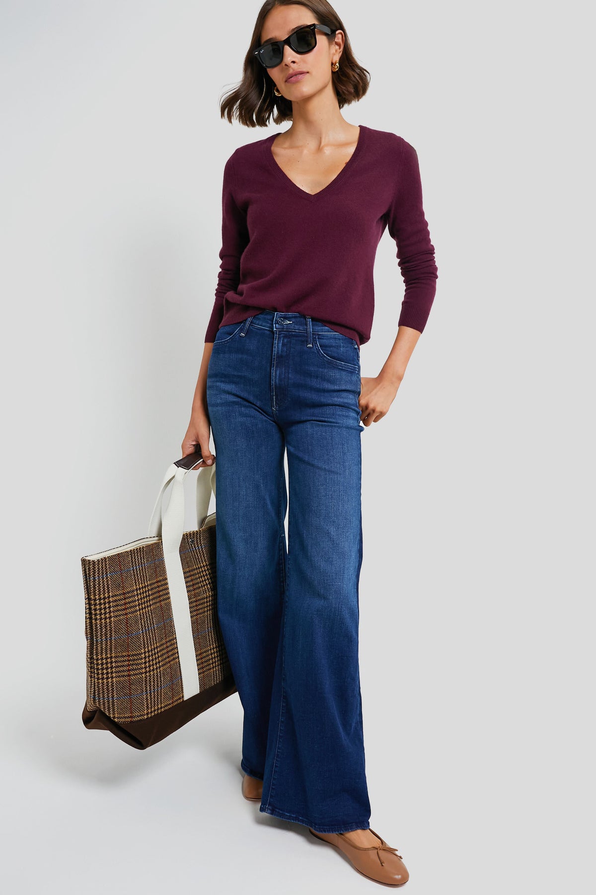 Bordeaux Plaid Tool XL Totes