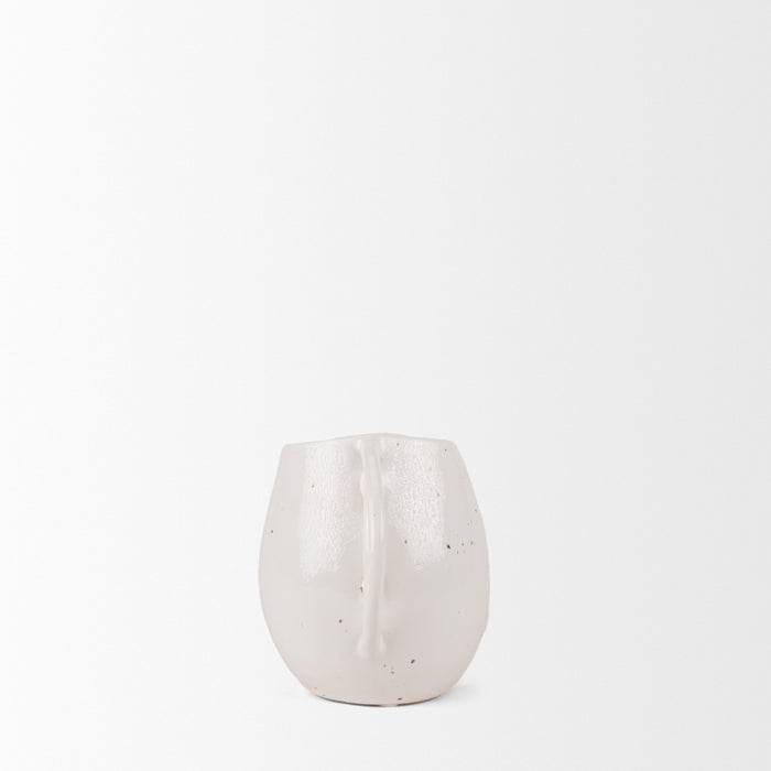 Urvi Short Off White Speckled Asymmetrical Ceramic Vase