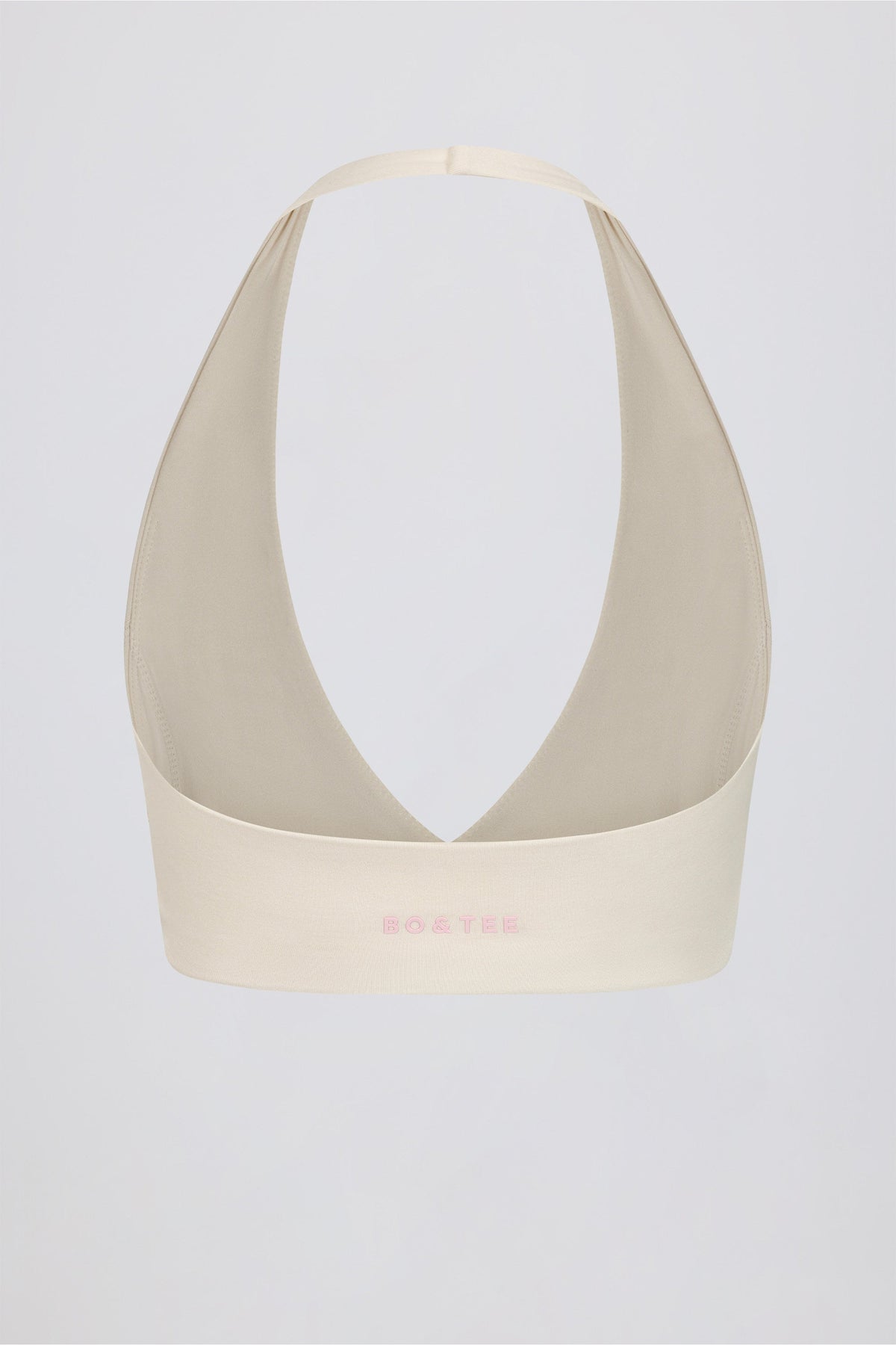 Brushed Jersey V-Neck Sports Bra in Vanilla