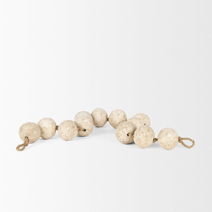 Varamala Beige Paper Mache Sphere Garland