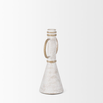 Ziva Small Distressed Wall White Metal Sculptural Object